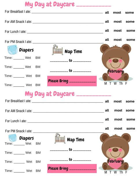 day care template