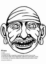 Pirate Mask Coloring Edupics sketch template