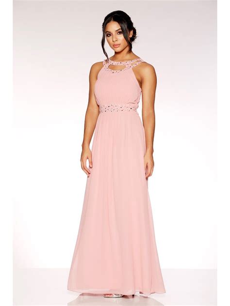 rose pink chiffon embellished maxi dress quiz clothing embellished maxi dress dresses maxi