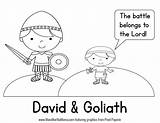 Goliath Preschoolers Prek Battle Martha Mary Lesson Scripture sketch template