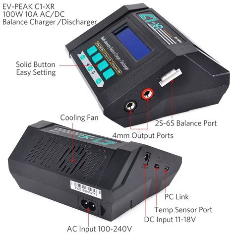 ev peak  xr charger   acdc lihv capable balance charger