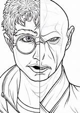 Harry Voldemort Hogwarts Ausmalen Ausmalbild Colorear Draco Wonder Lovegood Pt2 Rivalries Coloringonly sketch template