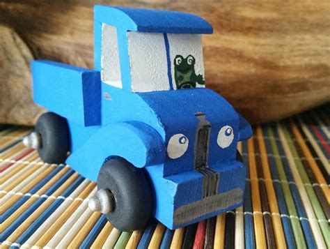 hand painted  blue truck  blue trucks hand painted toy