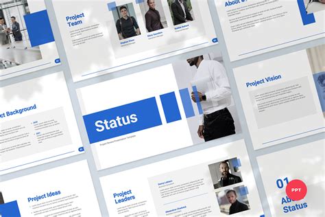 project review powerpoint  template graphue