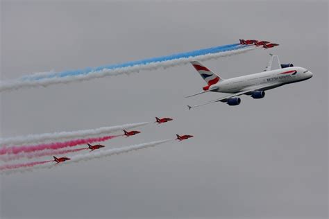 british airways airbus araf red arrows flypast flickr