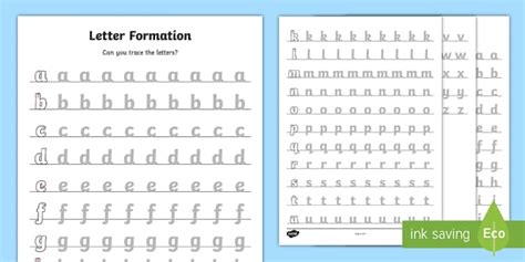 letter formation worksheet   foundation stage