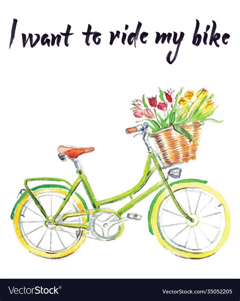 I Want To Ride My Bike Royalty Free Vector Image