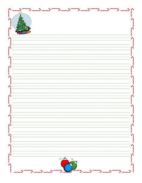printable lined paper  kids   christmas writing paper