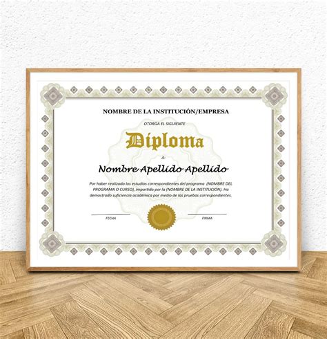 formatos de diploma plantilla diploma elegante tradicional  word