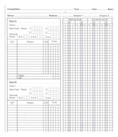 basketball score sheet    documents