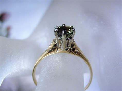 Victorian Bridal Ring Set Tourmaline Engagement Ring Etsy