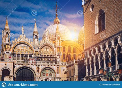 San Marco Square With Campanile And Saint Mark`s Basilica