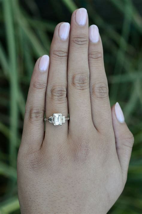 carat emerald cut diamond engagement ring