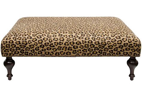 ralph lauren leopard upholstered ottoman  onekingslanecom