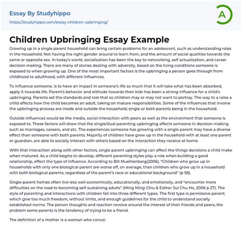children upbringing essay  studyhippocom