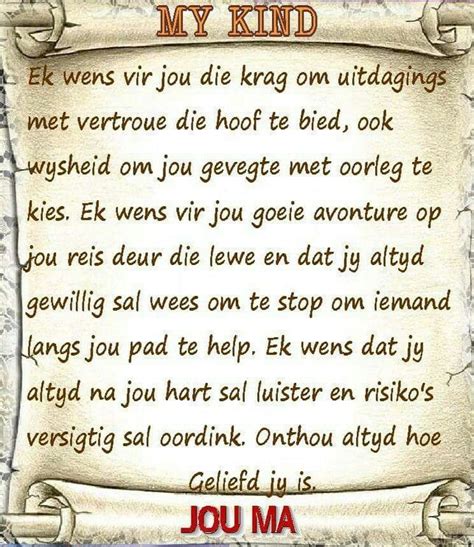 aan  kind afrikaans familyties fb  son quotes daughter quotes mother quotes