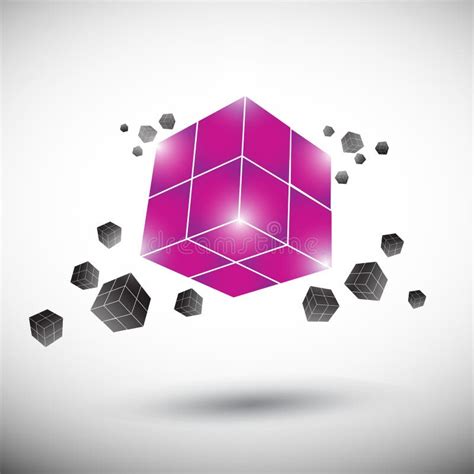 cube logo stock vector illustration  black collaboration
