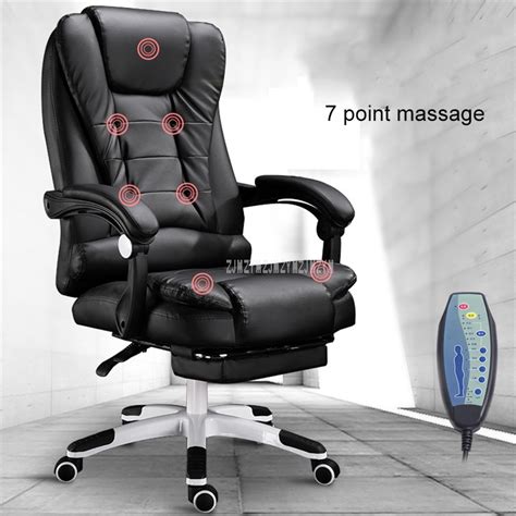 home computer desk armchair boss office chair with footrest armrest reclining pu leather