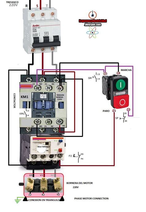 phase starter wiring  switch internal diagram