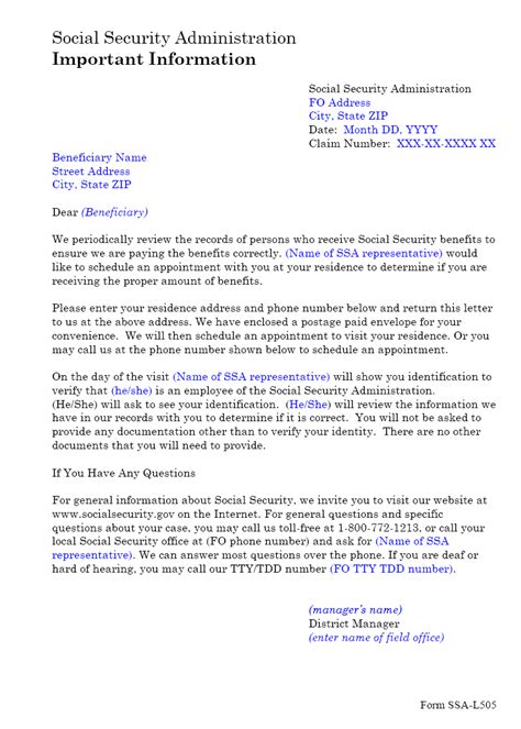 ssa poms nl  ssa  residence address request letter