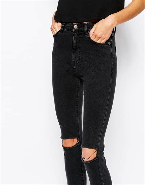dr denim cropa cabana high waist cropped skinny jeans with ripped