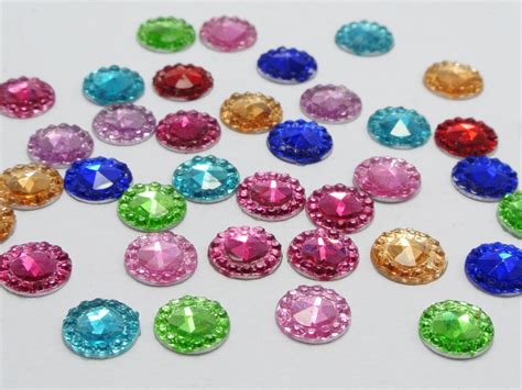 mixed color acrylic flatback  rhinestone gems mm