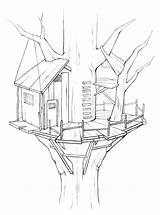 Treehouse Boomhut Albero Bestcoloringpagesforkids Coloringhome sketch template
