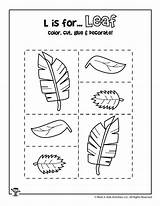 Leaf Cut Paste Worksheets Letter Activities Color sketch template