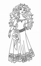Coloring Disney Pages Merida Princess Brave sketch template