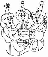 Birthday Coloring Family Pages Party sketch template