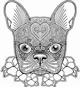 Coloring Pages Pug Boston Bulldog Terrier Dog French Printable Adult Adults Color Mandala Zentangle Print Animal Colouring Skull Getcolorings Dogs sketch template