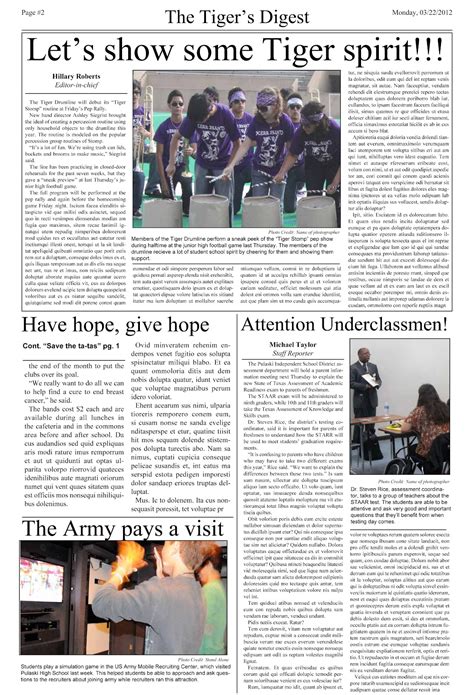 monicas photo journalism blog newspaper layout