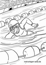 Schwimmen Malvorlage Kostenlose Kraulen Wassersport Anklicken Bildes öffnet Setzt sketch template