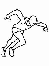 Coloring Sprinter Athletics Pages Printable Running Color Clipart Categories Supercoloring sketch template