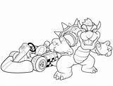 Bowser Coloring Pages Kart Kids sketch template