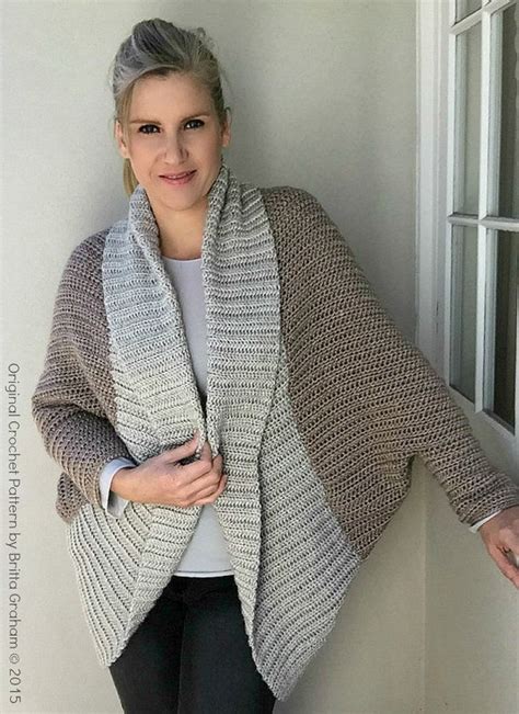 Oversized Shrug Crochet Pattern With Ribbed Shawl Collar Etsy