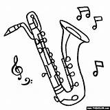 Coloring Saxophone Pages Tattoo Sax Baritone Choose Board Jazz sketch template