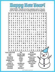year word search  year words  years activities  year