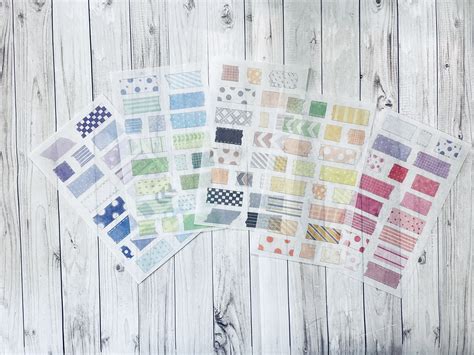 set   journal stickers journaling stickers stripes etsy