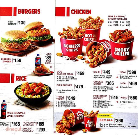 menu  kfc koyambedu chennai dineout discovery