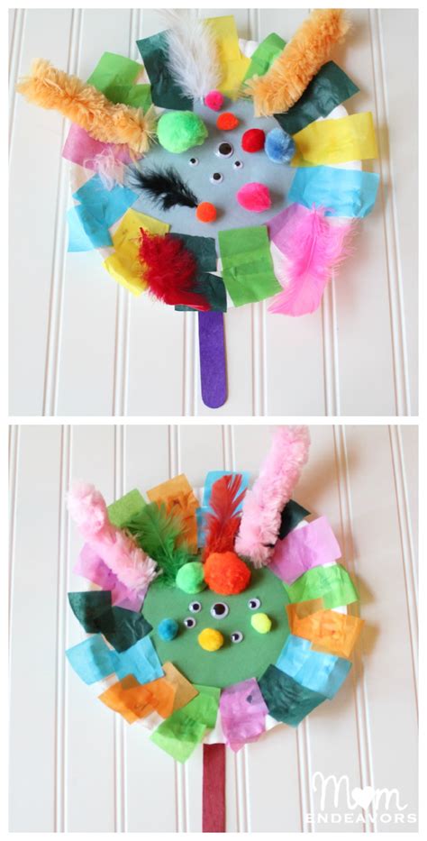 paper plate monster puppets preschool learning craft