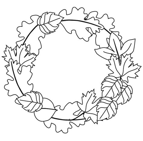 fall wreath coloring page  printable coloring pages