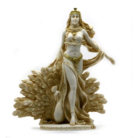 Hera Greek Goddess Queen Of Gods With Peacock Statue