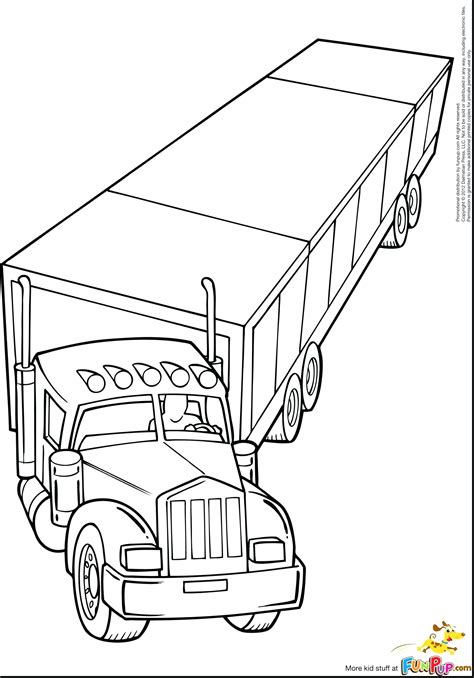 printable semi truck coloring pages