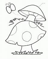 Coloring Pages Simple Mushroom Shape Easy Kids Fall Fungi Color Mushrooms Printable Children Toadstool Autumn Shapes Print Fun Adults Choose sketch template