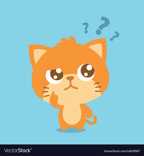 cat thinking character collection royalty  vector image