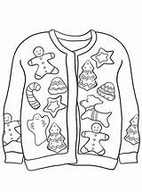 Sweater Christmas Coloring Ugly Pages Foute Kerst Kersttrui Kleurplaten Sweaters Fun Kids Votes Popular Zo sketch template
