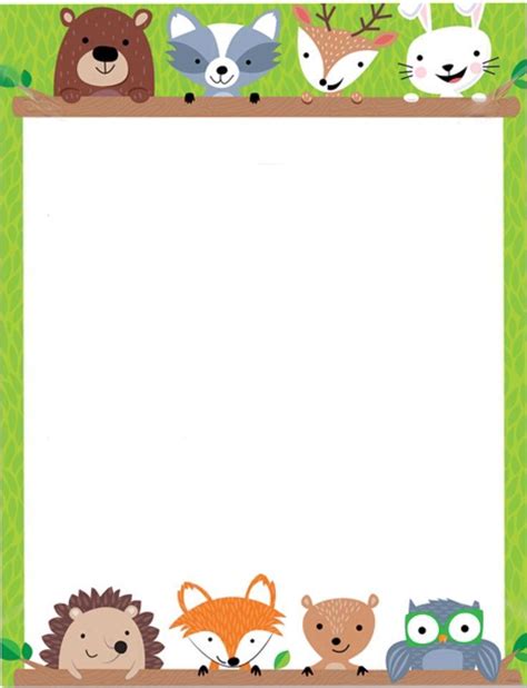woodland animals border clipart   cliparts  images