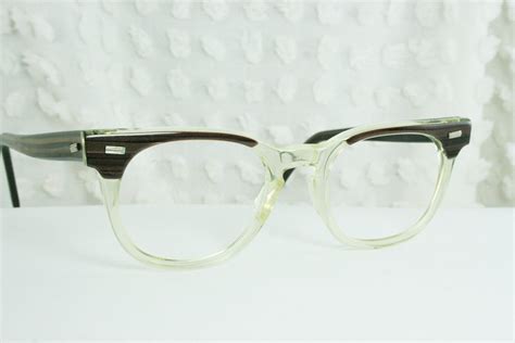 60s mens glasses 1960 s browline eyeglasses brown by diaeyewear