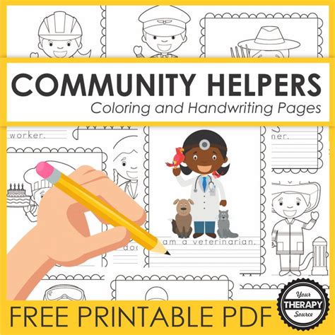 community helper coloring pages  therapy source